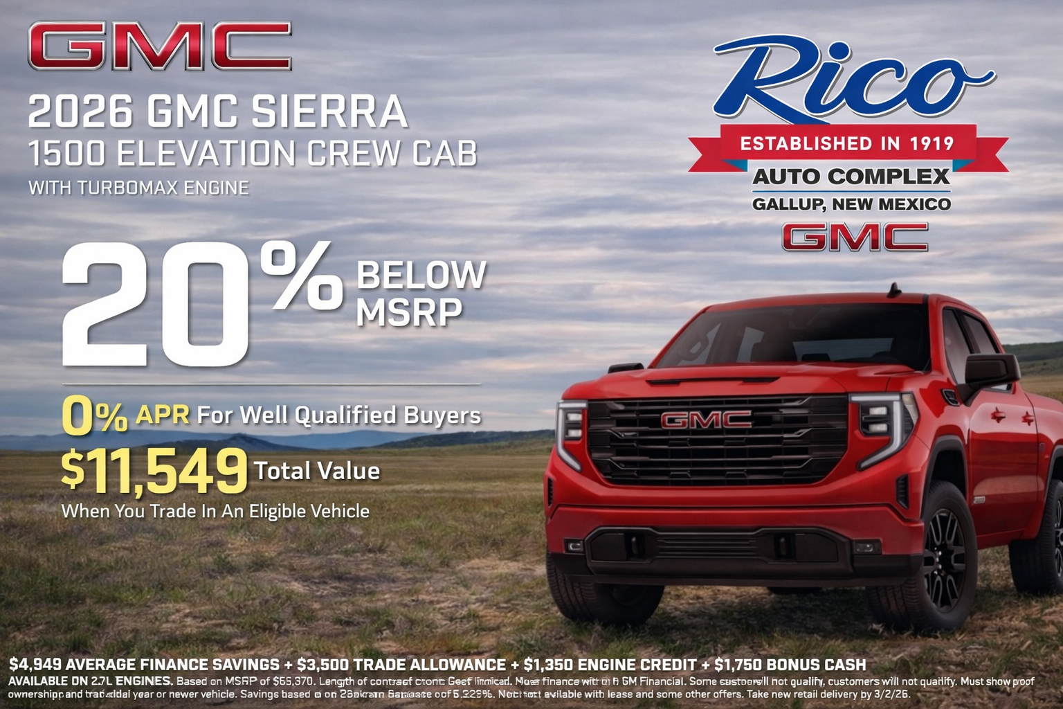 2026 GMC SIERRA 1500 ELEVATION CREW CAB